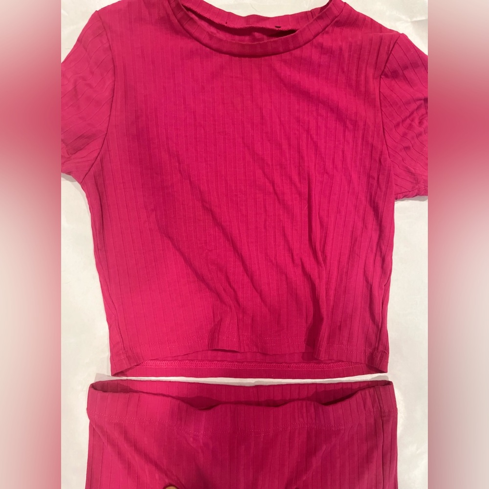 Y2K Bold Hot Pink Magenta Medium Two Piece Matching Set Feminine Girly